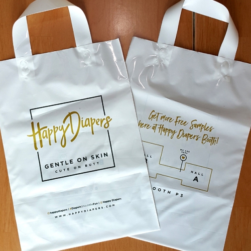 Kantong PE Putih Susu Softhandle / Softloop Handle Printing